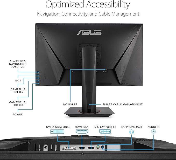 ASUS VG278QR Gaming Monitor - 27inch, Full HD, 0.5ms*, 165Hz (above 144Hz), G-SYNC Compatible, Free Sync Premium ASUS VG278QR Gaming Monitor - 27inch, Full HD, 0.5ms*, 165Hz (above 144Hz), G-SYNC Compatible, Free Sync Premium